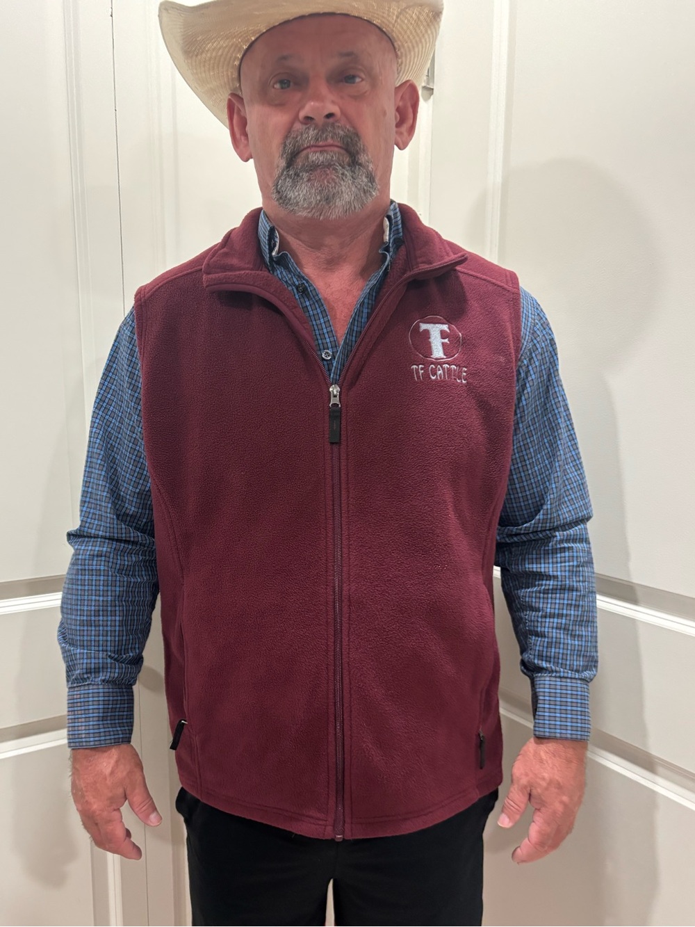 CORE 365 Vest TF Cattle Embroidered Logo Maroon Full-Zip Fleece Vest XL